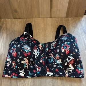 Torrid Active A23 High Impact Wireless Zip Front Active Sports Bra 40DDD Mermaid